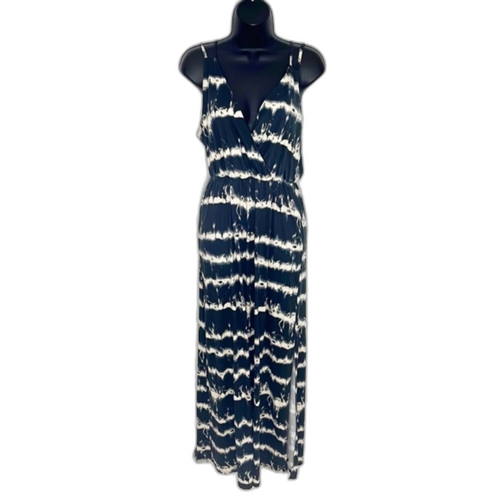 Gilli Thin Strap Charcoal Gray Black Crème Tie Dye Maxi Size Small